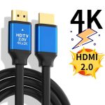 Câble HDMI 4k 60hz 18Gbps Câble HDMI haute vitesse 2.0 (standard) & 4K 2K 1080p / 2160p HDR 3D HDCP2.2 Ethernet ARC (canal de retour audio), compatible avec UHD TV, PC, moniteur, etc