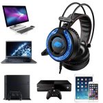 Casque filaire A5, Léger et Ajustable, Stéréo, Cordon de 6m, Prise Jack 3,5mm + adaptateur 6,35 mm