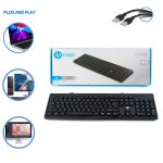 Clavier Filaire AZERTY HP, Résistant aux Éclaboussures, Silencieux, Câble USB de 1.8 m, Touches Plates, Clavier PC, Portable, Ordinateur, Windows, Mac OS