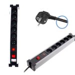 Multiprise Electrique 6 Port, Prise Multiple 180 cm, Multiprise Parafoudre avec Protection Contre Les Surtensions et Interrupteur, Fiche Type F, Rallonge Electrique pour Bureau, Maison – Noir