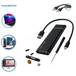 Boîtier SSD M.2, uni Adaptateur USB-C NVMe, 10 Gbps, USB 3.2 Gen 2, boîtier NVMe en aluminium, Prend en Charge PCIe NVMe M-Key et B+M Key