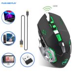 Souris sans Fil fil Q6, Souris Bluetooth Rechargeable Portable Souris Silencieux (800-1200-1600DPI) pour Tablet/Laptop/Windows/Android