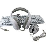 Pack Gaming Combo - Clavier RVB rétro-éclairé et souris [jusqu’à 6400 DPI], casque de jeu – pour PC, Xbox, PS4 (Blanc)